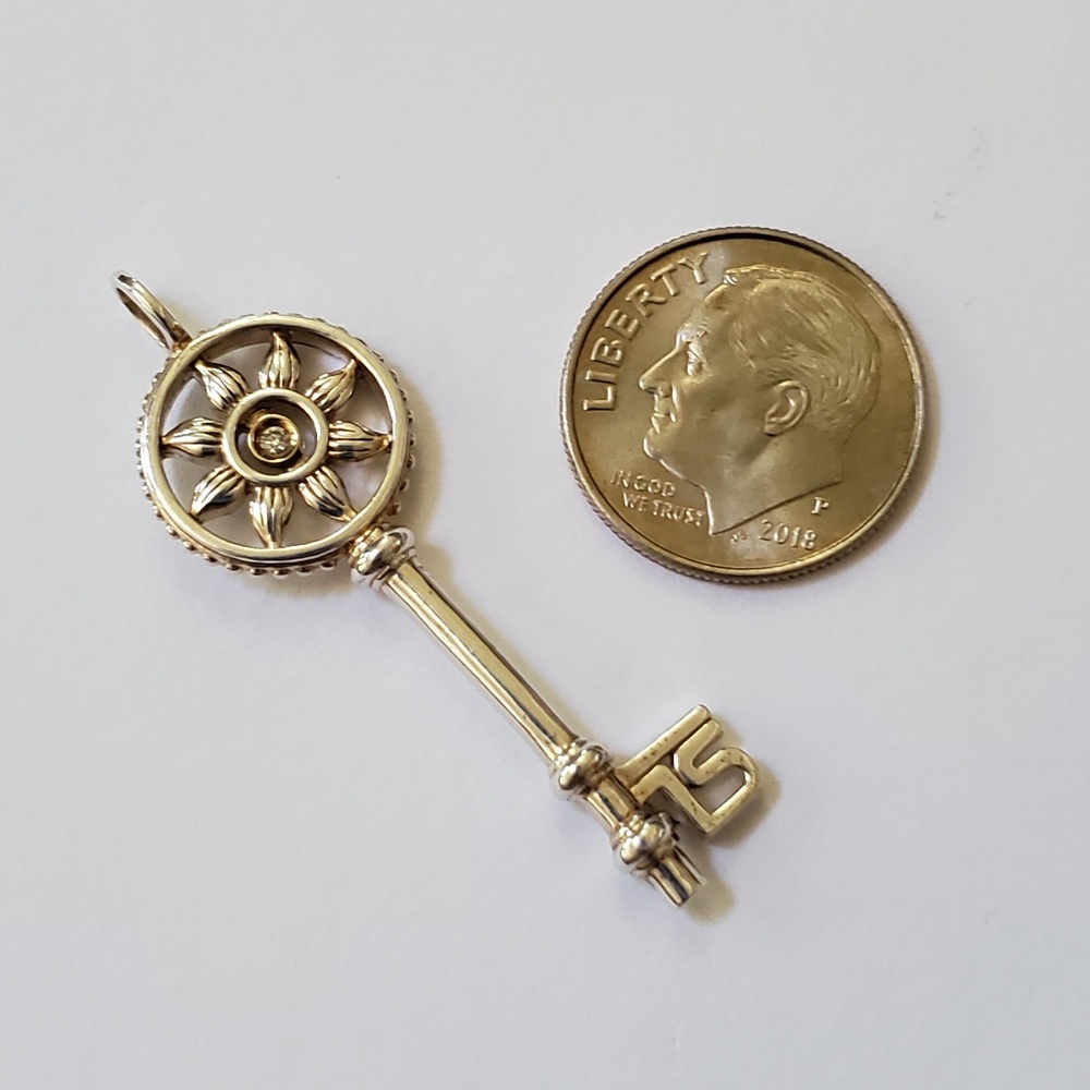 THOMAS SABO Silver Key Pendant with Small Diamond